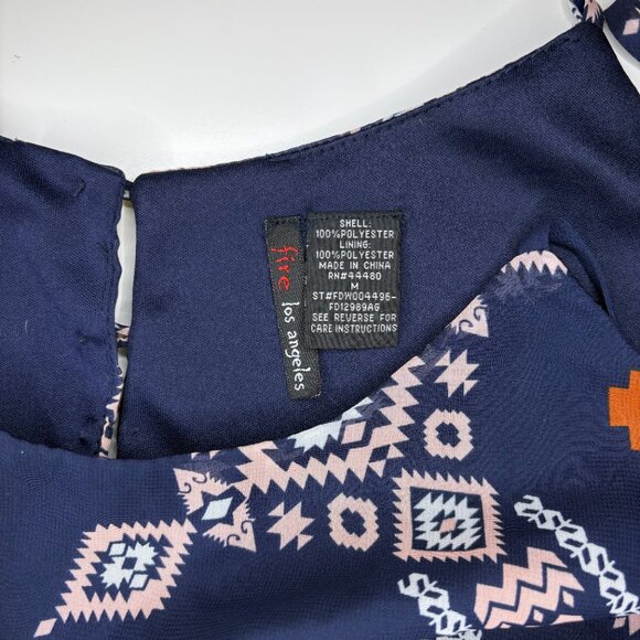 Fire Los Angeles Women Spaghetti Strap Maxi‎ Dress Sz Medium Aztec Southwestern - Picture 2 of 16